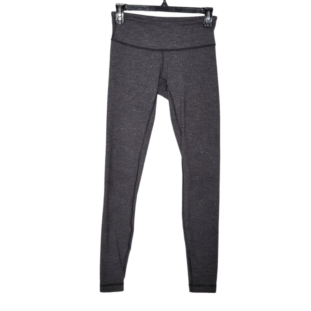 Lululemon Wunder Under Low-Rise Tight Heathered Black Knit 28" Women's 4